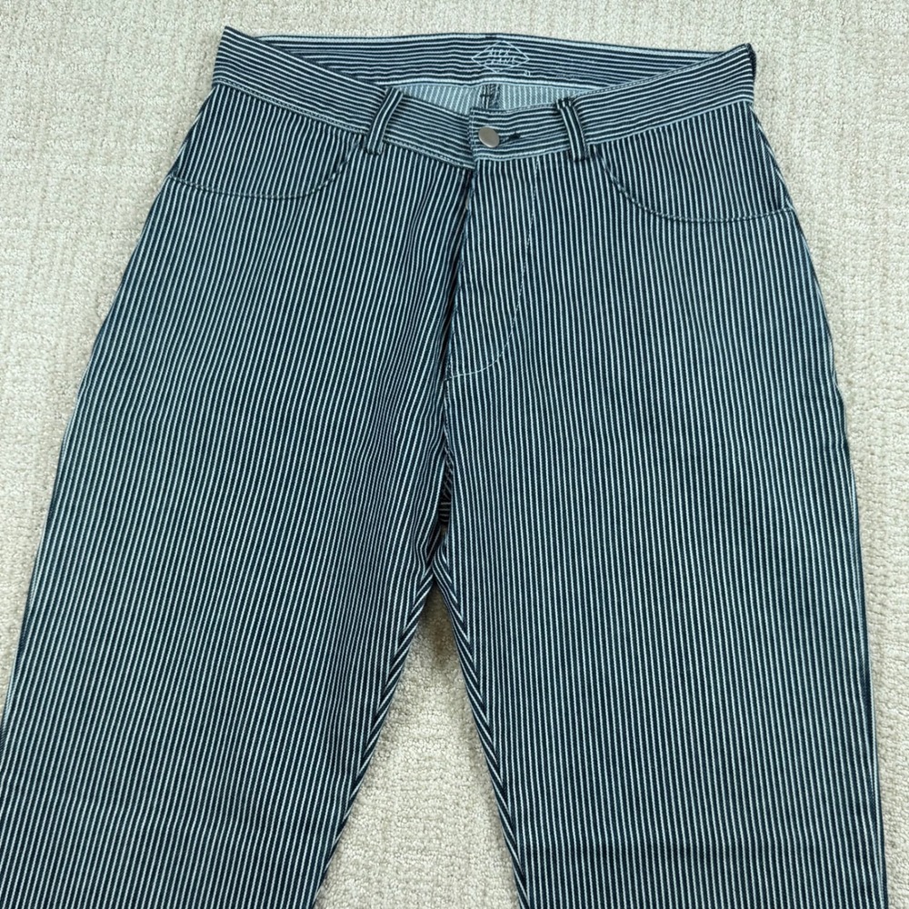 NWOT Alex Crane Mens 31x32 Blue Hickory Stripe Organic Cotton Chino Pants
